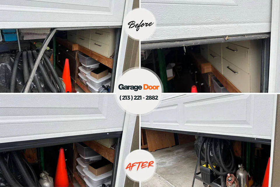 Before and after: garage door repair Sussex, NJ